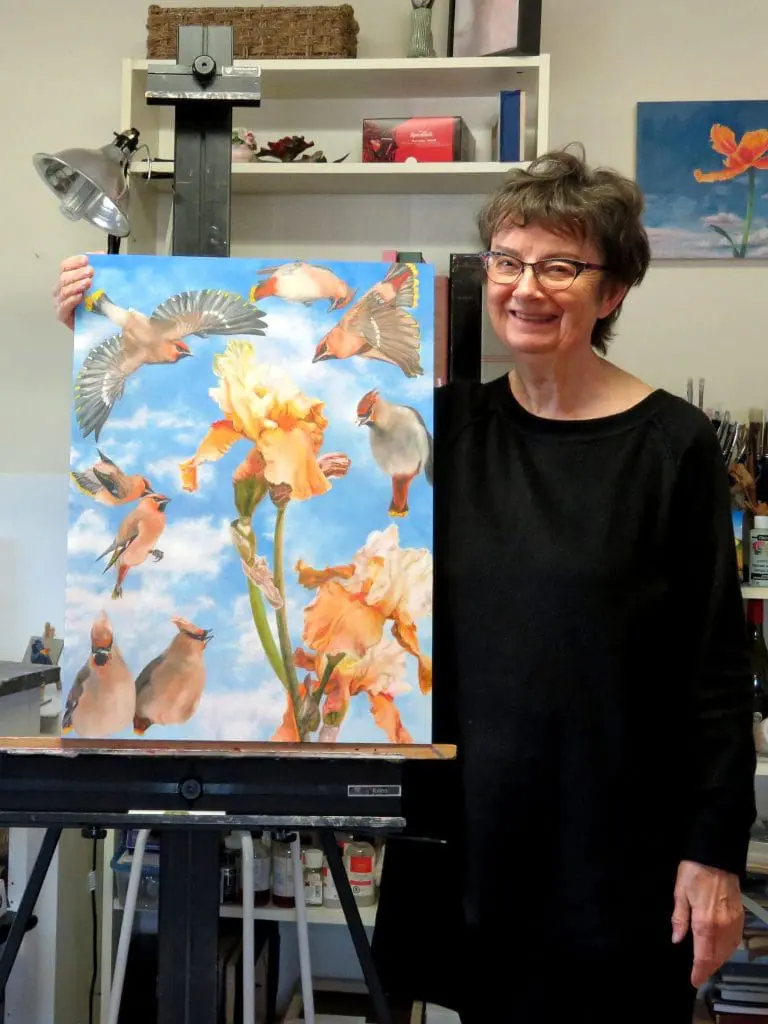 Experienced artist/teacher Laureen Marchand leads How Not to be Afraid of Working in Oils workshop near Grasslands National Park