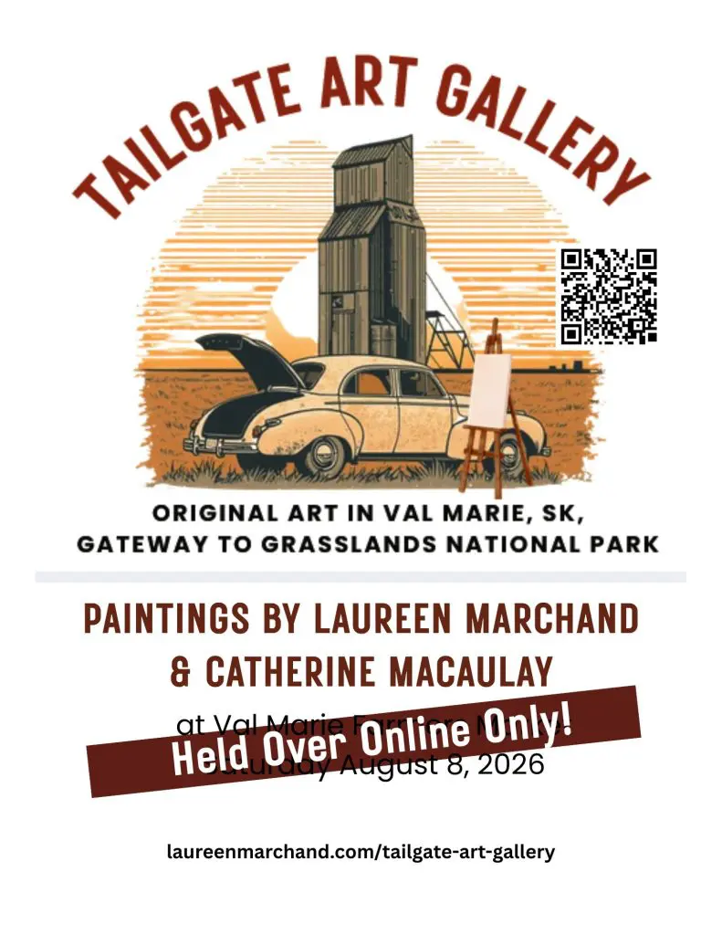 Tailgate Art Gallery pop-up gallery artworks by Laureen Marchand and Catherine Macaulay held over online only