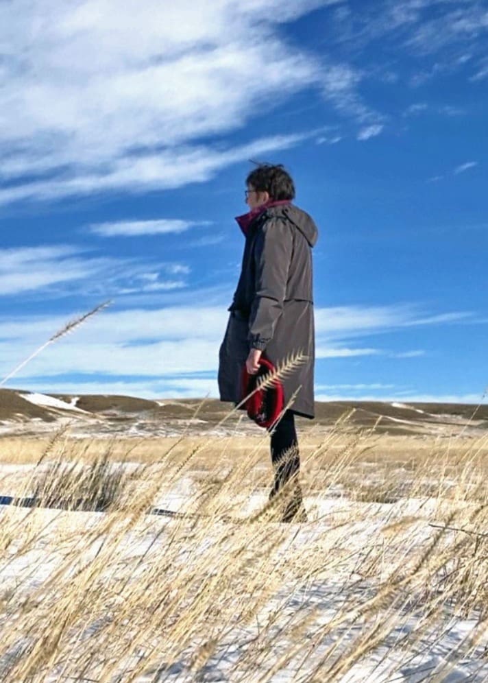 Laureen Marchand painter Rewilding Imagination artist statement shown in Grasslands National Park Saskatchewan Canada