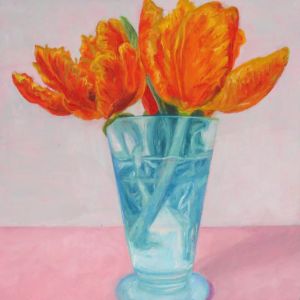 <i>Blue Glass and Tulips</i>
