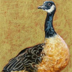 <i>Small Wonders: Oh Canada</i> Laureen Marchand Oh Canada climate change art goose painting online gallery